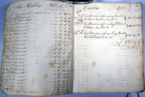 GA D1180/2/10 Purchase ledger, John Pashley, May 1776 to Sept 1777