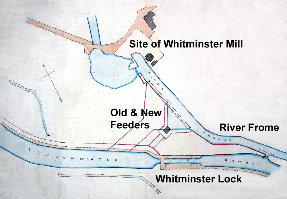 Whitminster Feeder Plan (Glos Arch D1180/10/12 annotated)