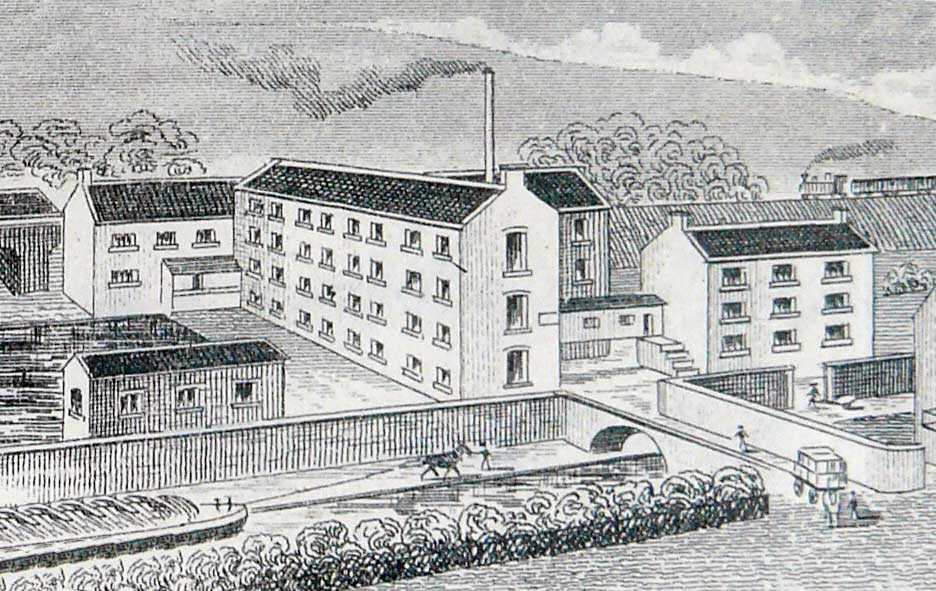 Bourne Mill from a letter heading (Gloucestershire Archives D1180/2/79 p177)