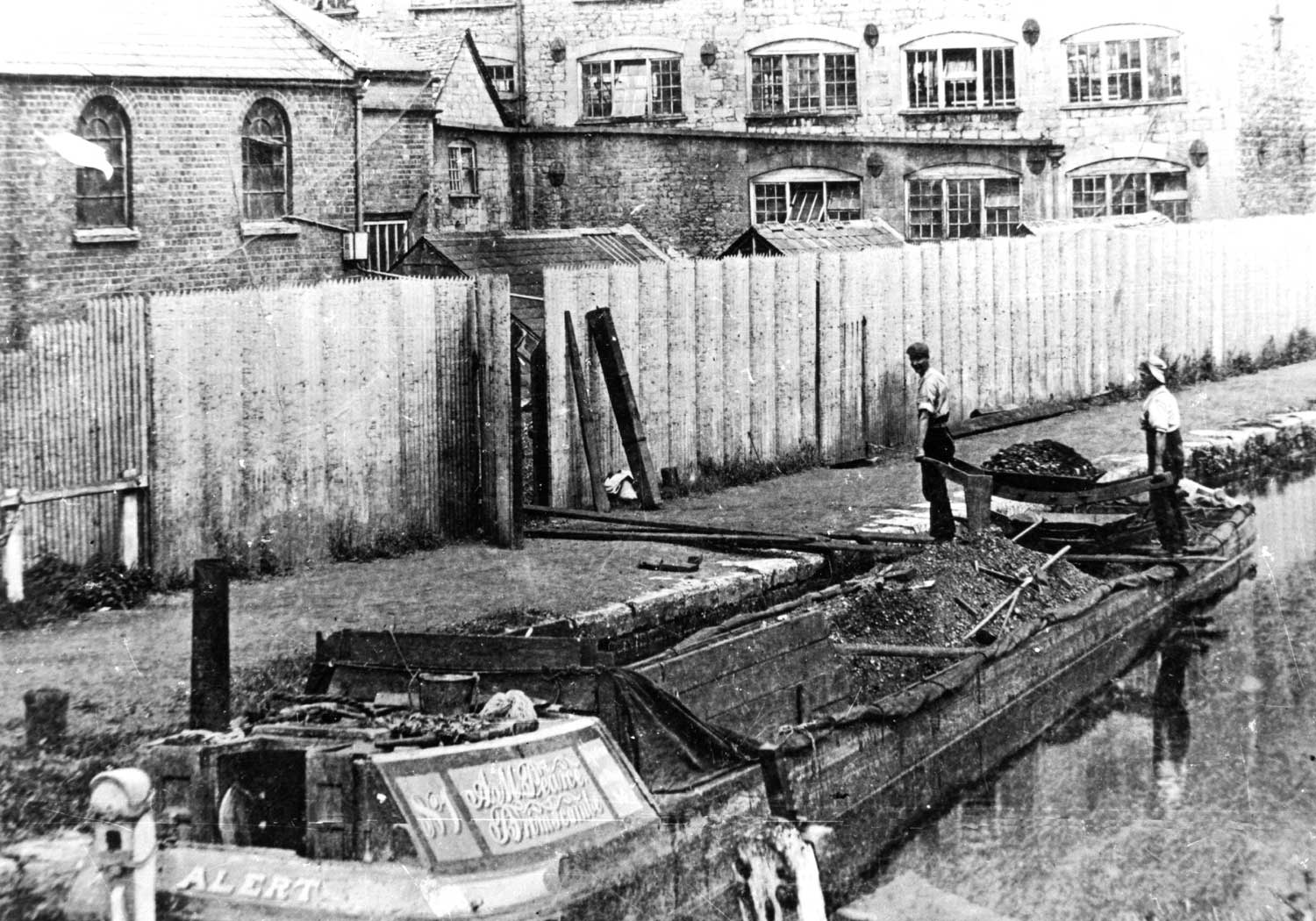 Coal being delivered to the back of Brimscombe Mill.