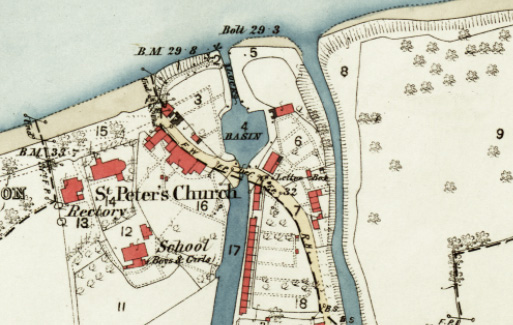 Framilode OS Map c1880 (National Library of Scotland) Larger Map