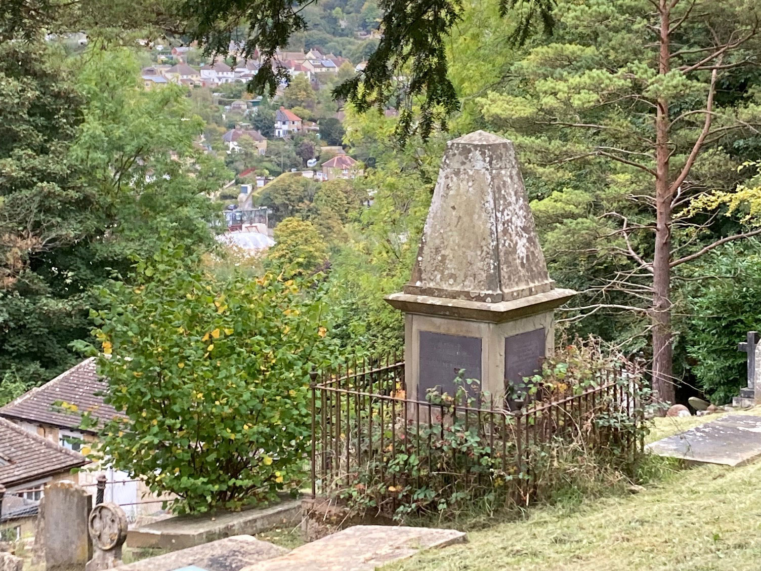 John George's memorial in Brimscombe churchyard.