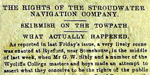 Headlines in Stroud News 22 Feb 1901 (Courtesy Museum in the Park, Stroud)