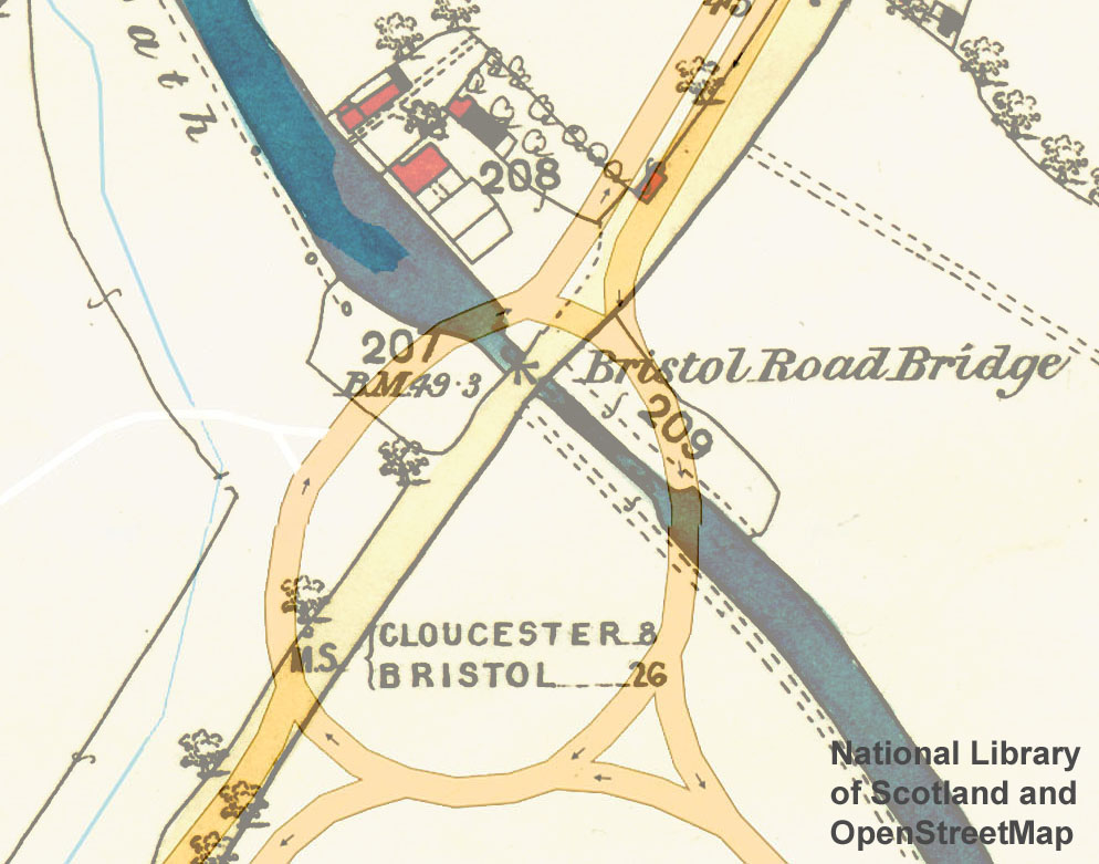 OpenStreetMap superimposed on c1880 OS Map