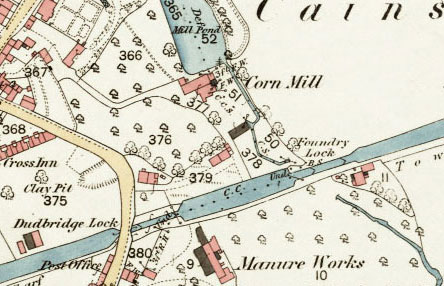 Dudbridge Bridge & Locks OS Map c1880 (National Library of Scotland)