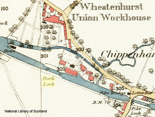 Plan of the maintenance yard on the 'Island' from the c1880 OS map.