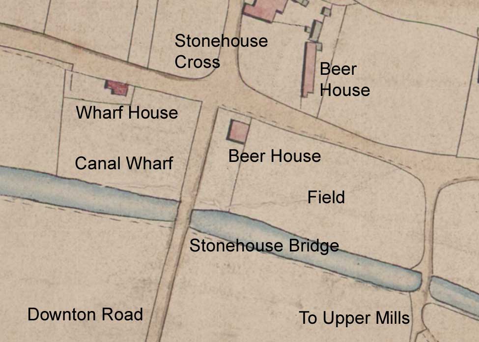Main features around Stonehouse Cross c1840